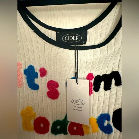 NWT Cider - It’s Time to Dance Cropped Festival Tank - Size M - Picture 3 of 3